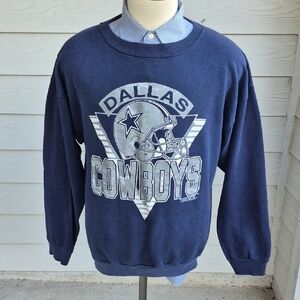TRENCH x Dallas Cowboys NFL Blue Cotton Blend Sz XL Mens Crewneck Sweatshirt VTG